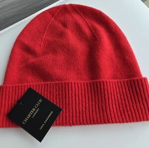 Charter Club Vibrant Red Cashmere Hat